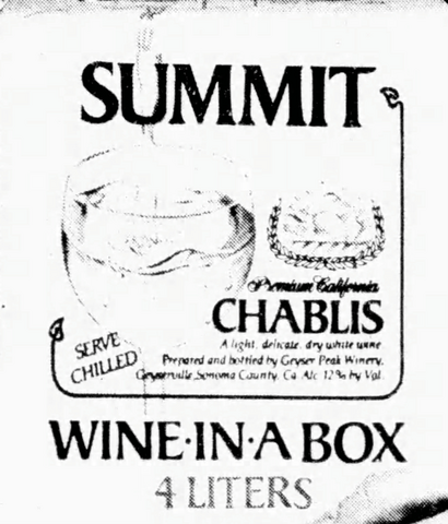 Summit Wine Newspaper Ad 1980