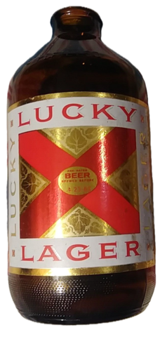 Lucky Lager "Glass Can" c1962